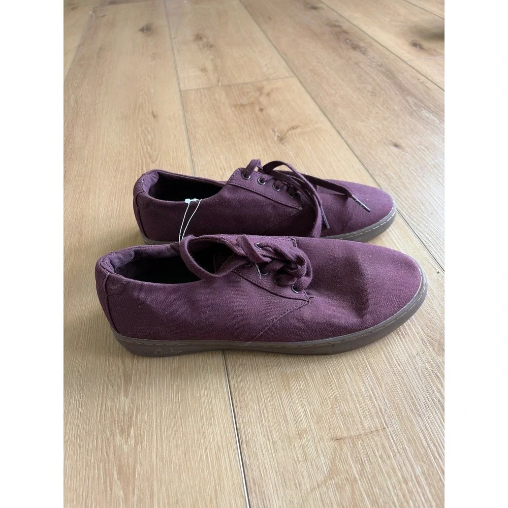 Cuater by TravisMathew Mens 4MO150 Canvas Sneakers Burgundy Wine‎ Shoes Size 9